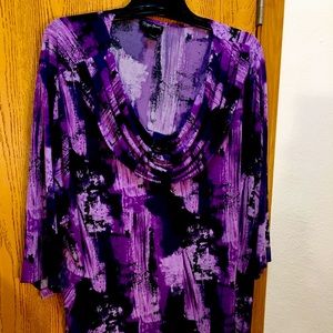 4X MAGGIE BARNES TUNIC w DRAPE FRONT in STRETCH KNIT w FREE SHIP!